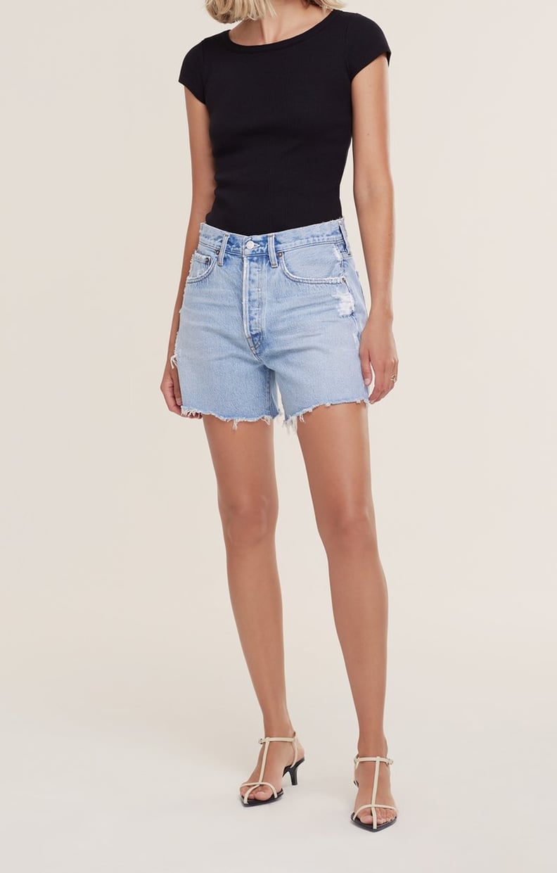 Jean Shorts: Agolde Parker Long Loose Fit Vintage Shorts