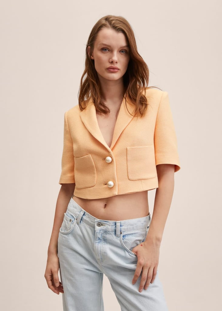 Mango Cotton Suit Blazer