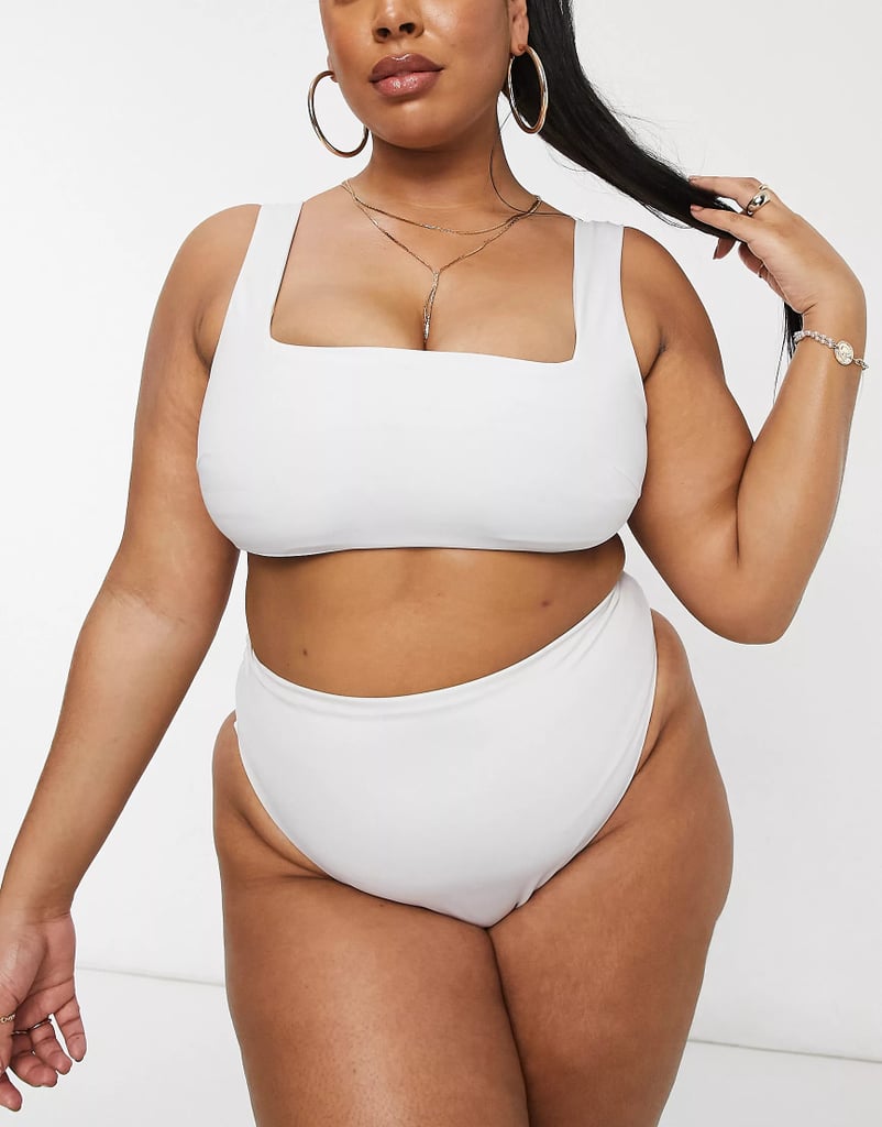 ASOS DESIGN Curve Recycled Square Neck Bikini Top ($14, originally $18) and High Leg High Waist Bikini Bottom ($16, originally $20)