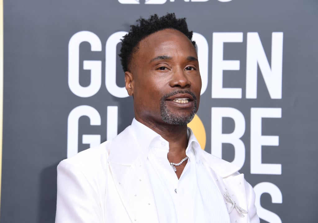 Billy Porter White Feather Suit at the Golden Globes 2020