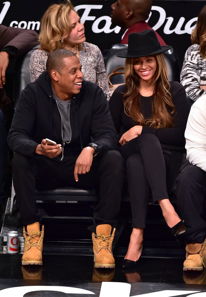 Beyonce and Jay Z at Brooklyn Nets Game 2015