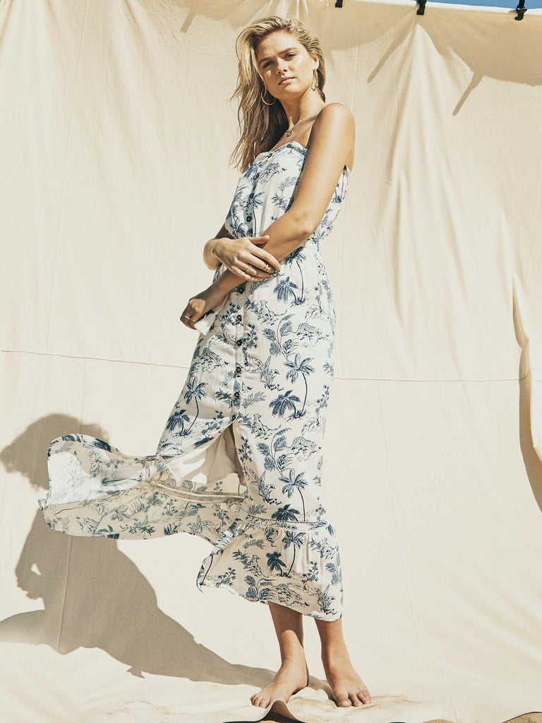 Lost + Wander Blue Palm Nights Maxi Dress