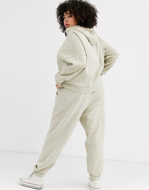 ASOS Design Curve Tracksuit Hoody / Basic Jogger With Pocket Details in Neppy