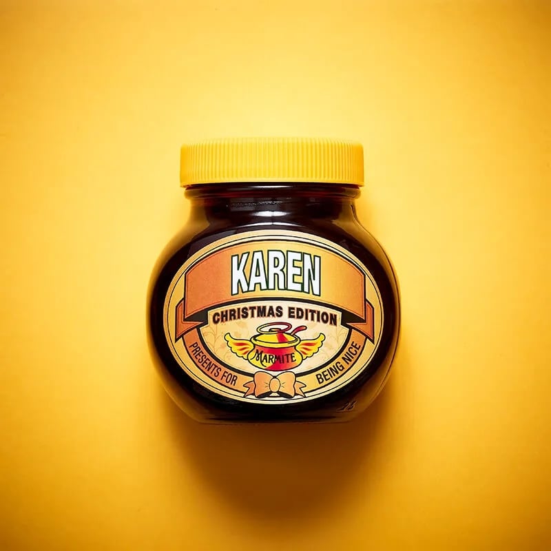 Personalised Christmas Naughty or Nice Marmite Jar