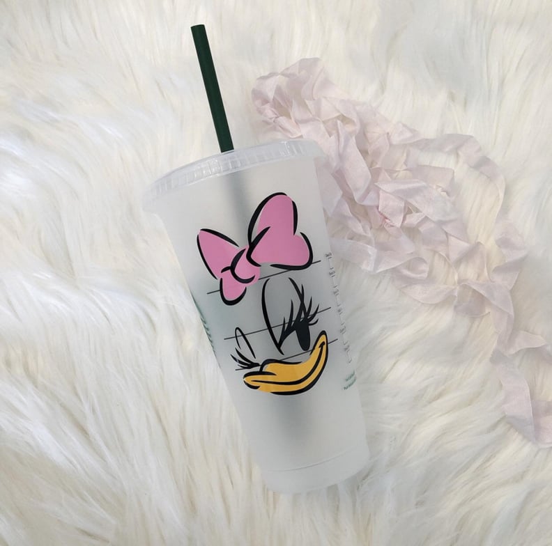Daisy Duck Personalized Iced Coffee Cup