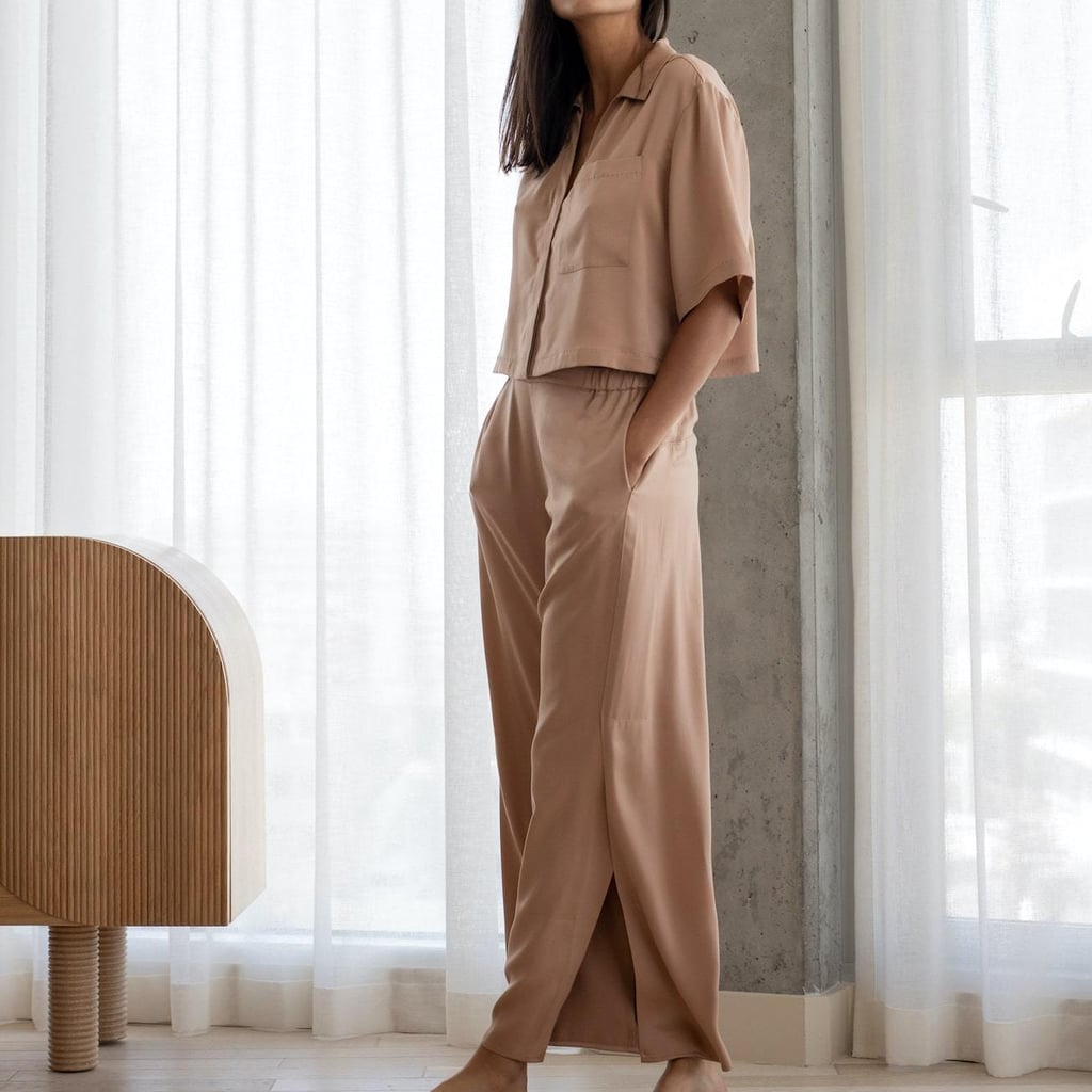 Lunya Washable Silk Button Down Pant Set