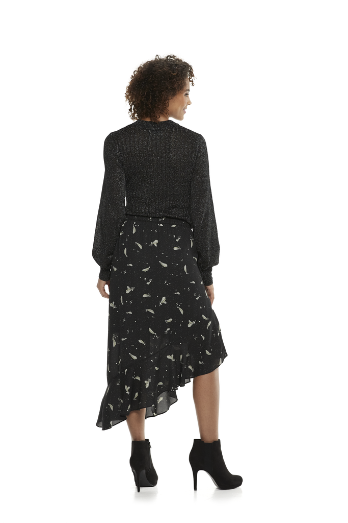 Star Asymmetrical Ruffle-Hem Skirt