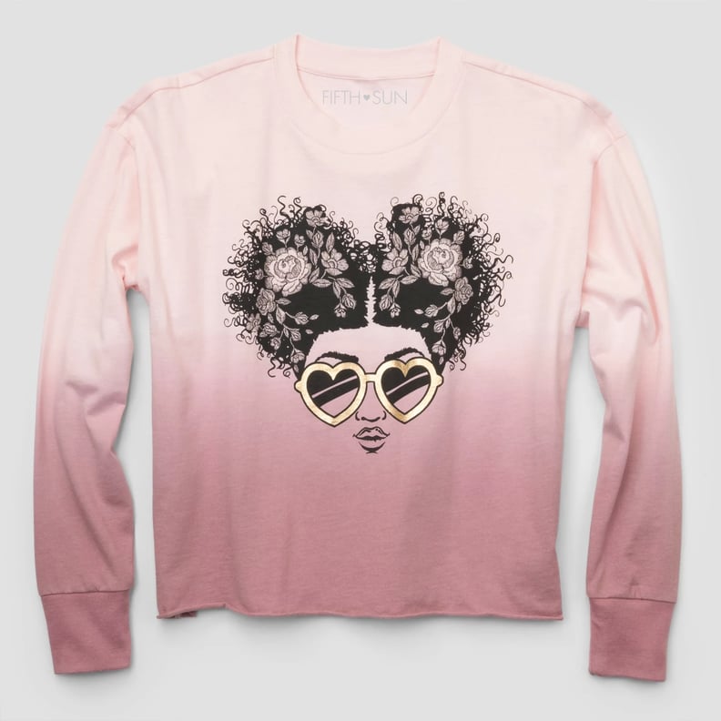 Long Sleeve Flower Hair Dip Dye Sweatshirt