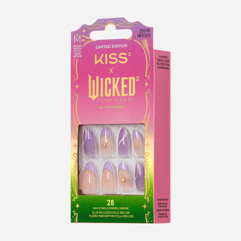Kiss x Wicked: For Good Find Your Courage Press-On Nails ($12)
"KISS press-ons make switching nail styles so easy," says Biggs. "I can change my whole vibe in minutes, and they're actually fun to put on!" She's far from alone in Gen Alpha's love for an easy manicure that looks expensive and time-intensive, without actually spending hours at the nail salon. Even our beauty lead is obsessed and has previously said she "swears by them."