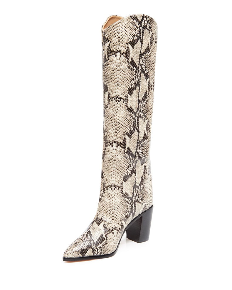 Schutz Analeah Snake-Print Leather Tall Boots
