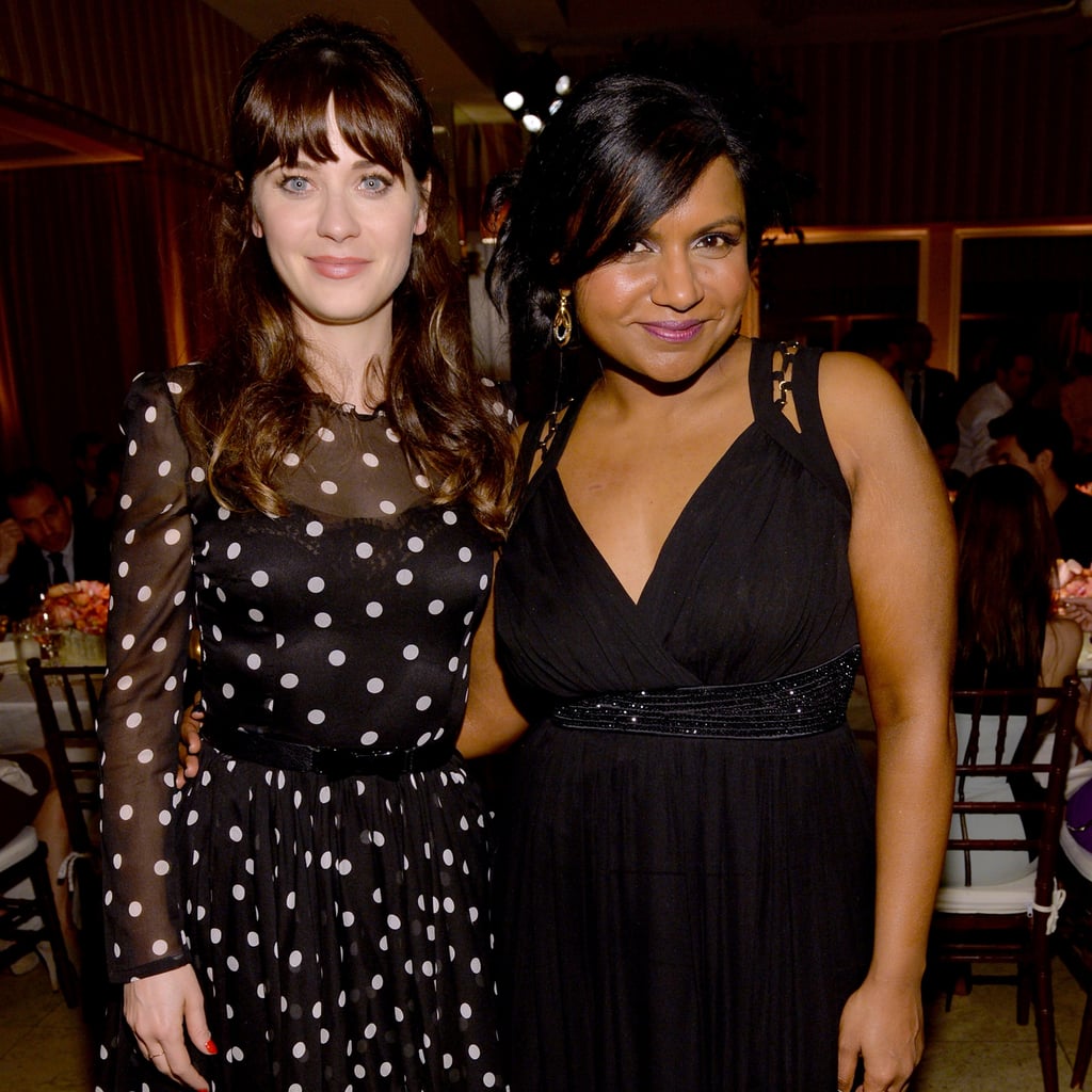 Zooey Deschanel's and Mindy Kaling's Hair at Elle Event 2014