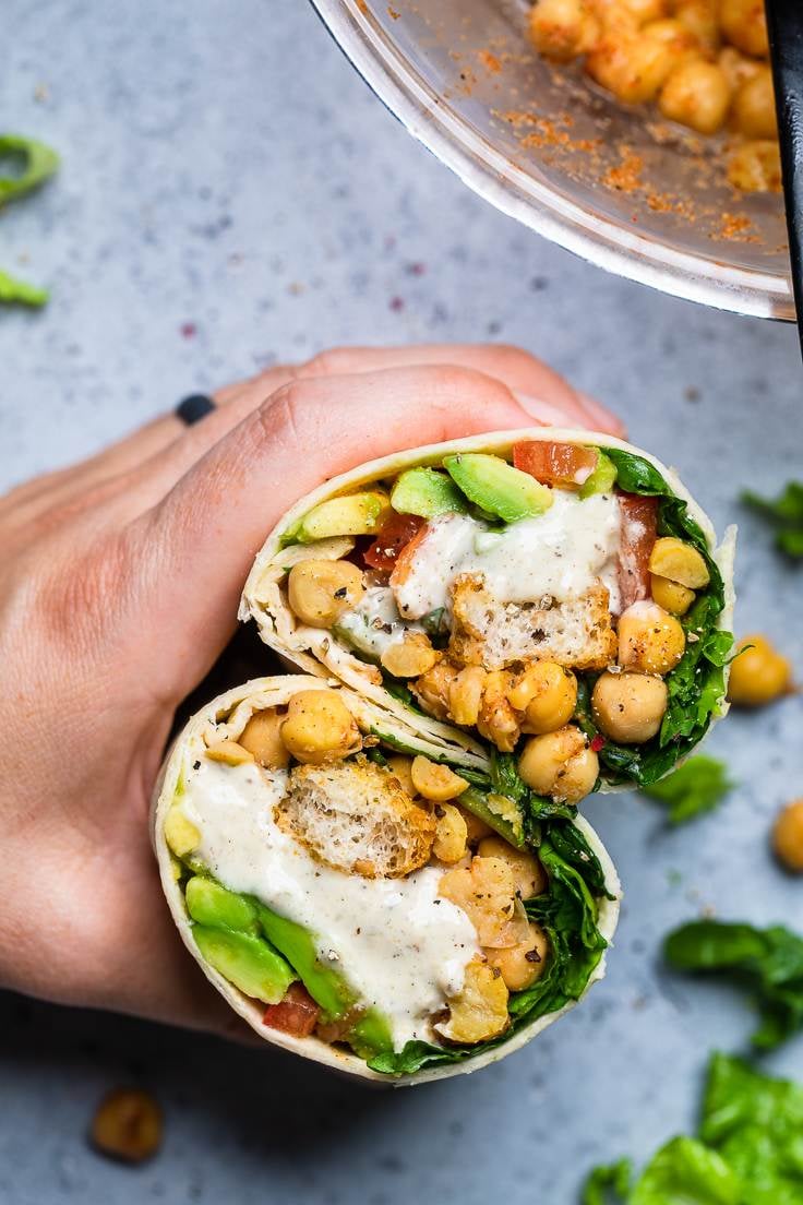 Vegan Chickpea Caesar Wrap