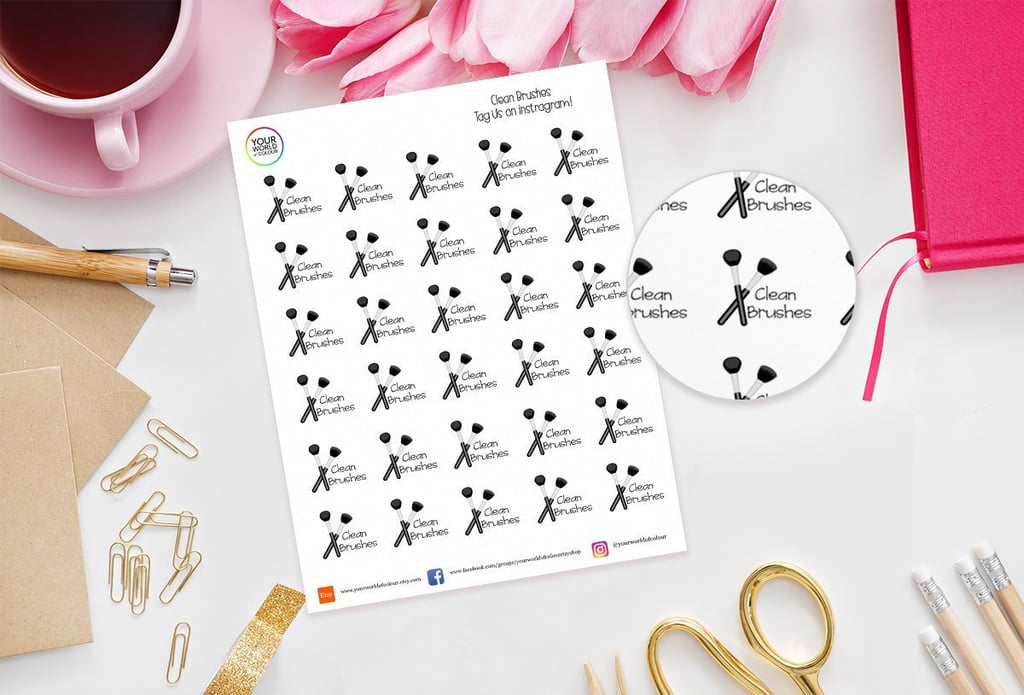Clean Brushes Planner Stickers