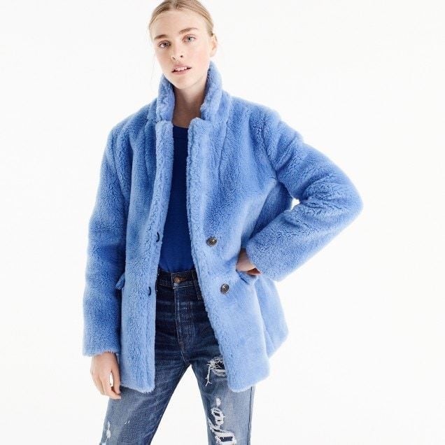 J crew zip store up teddy coat