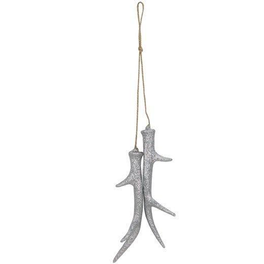 Silver Antler Ornament