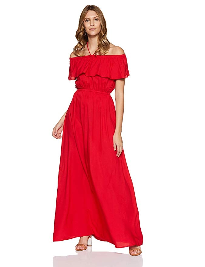 Boutique23 Womens Off Shoulder Halter Neck Maxi