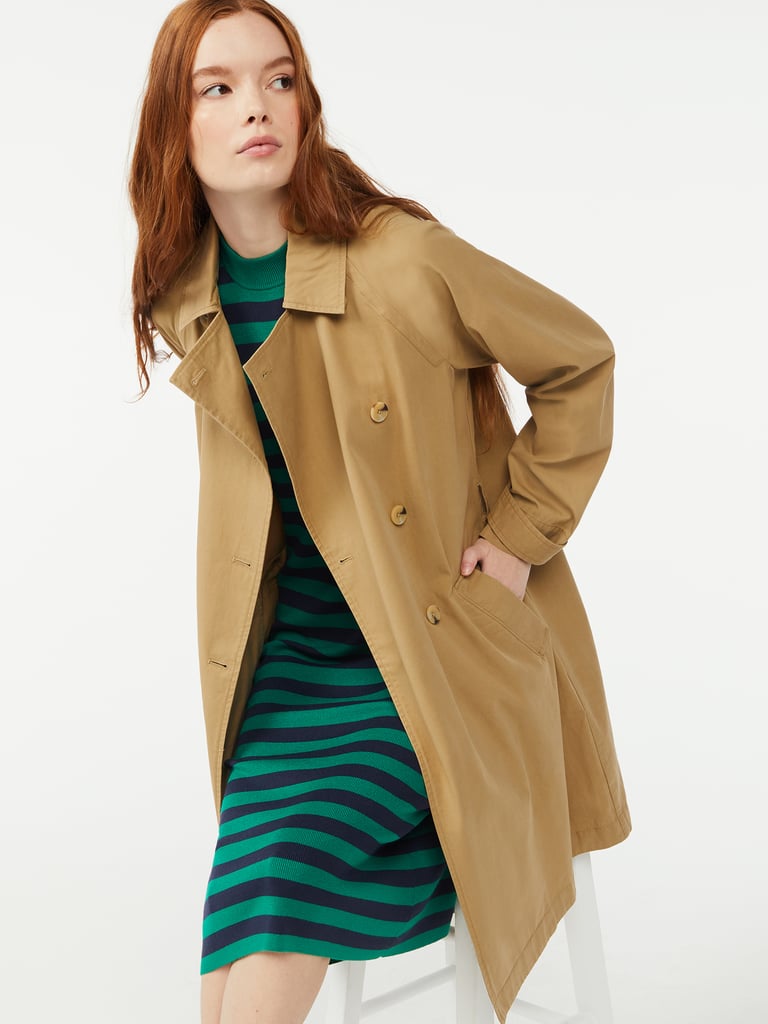 A Lightweight Coat: Free Assembly Everyday Soft Trench Coat