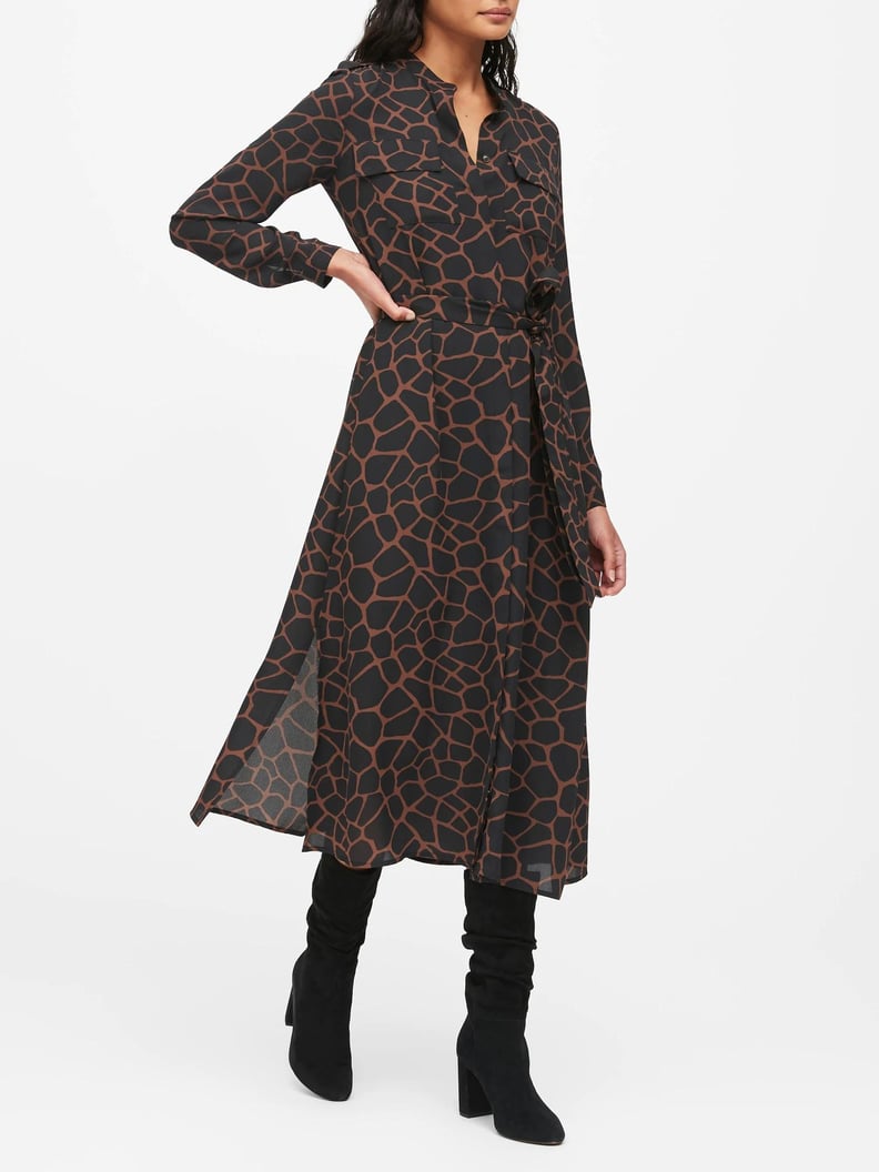 Print Maxi Shirt Dress