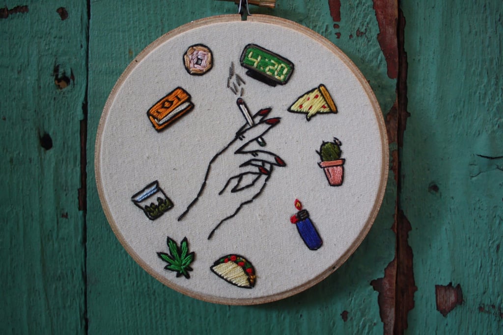 Weed embroidery hoops  popsugar love  sex