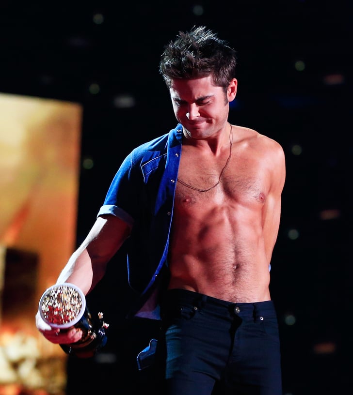 Zac Efron Shirtless At The Mtv Movie Awards Popsugar Celebrity Photo