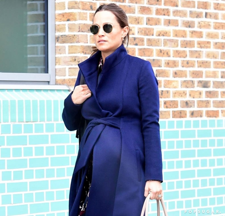Pippa Middleton Blue Coat Pregnant 2018 | POPSUGAR Fashion