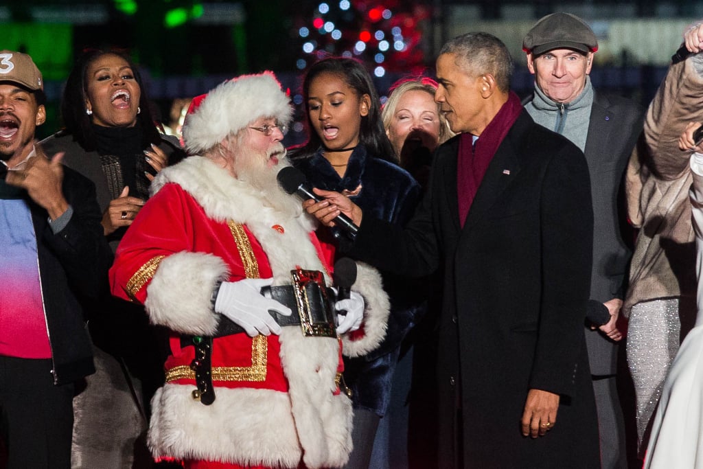 For his final appearance at the annual Christmas Tree Lighting ceremony in Washington, DC in December 2016, Barack invited Eva Longoria, Marc Anthony, Chance the Rapper, Kelly Clarkson, and more to help him celebrate the season alongside First Lady Michelle Obama, and their daughter Sasha.