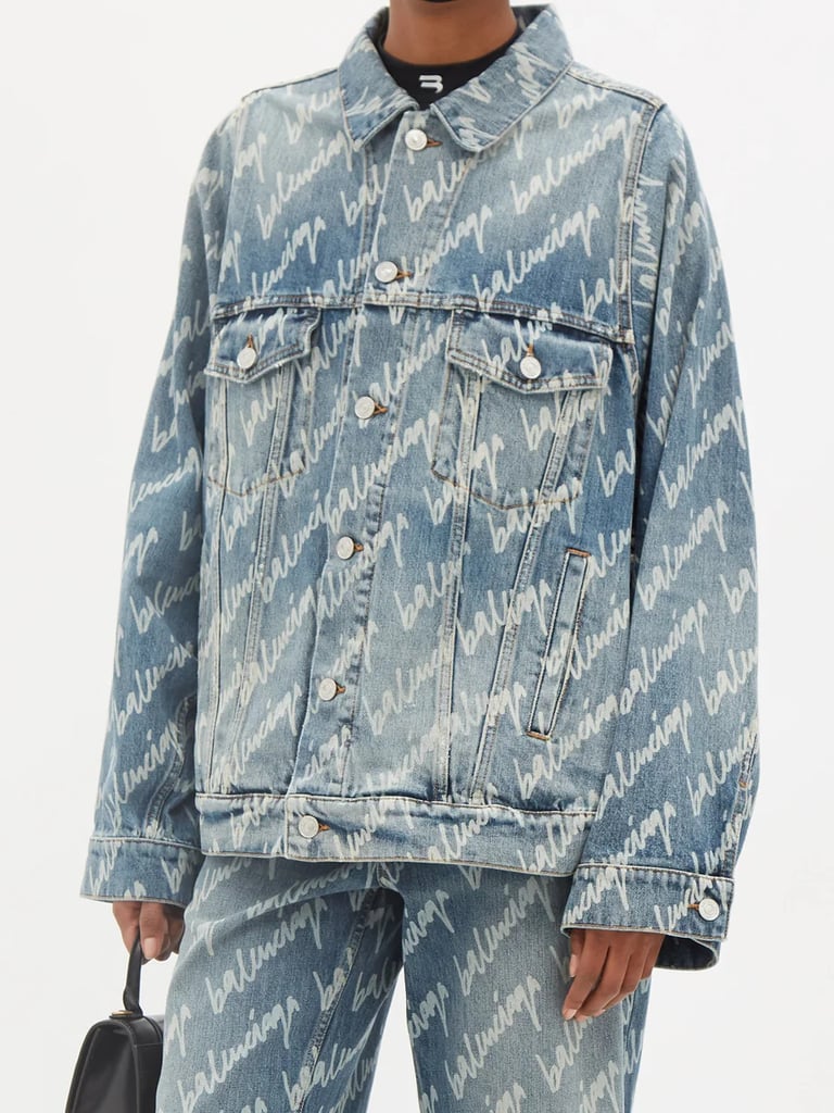 Wear your love for Balenciaga on your sleeve, quite literally, in the brand's Blue Logo-Print Denim Jacket ($1,750) that showcases Creative Director Demna Gvasalia's penchant for the relaxed, oversize silhouette.