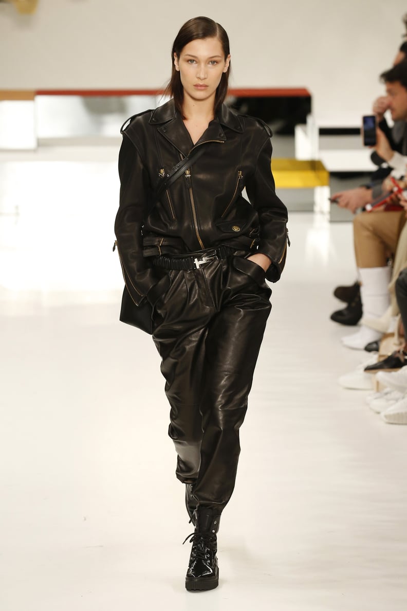 She Also Hit the Runway in Black Leather