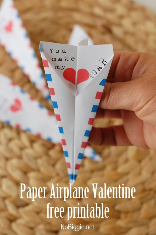 Paper Airplane Valentine's Printable