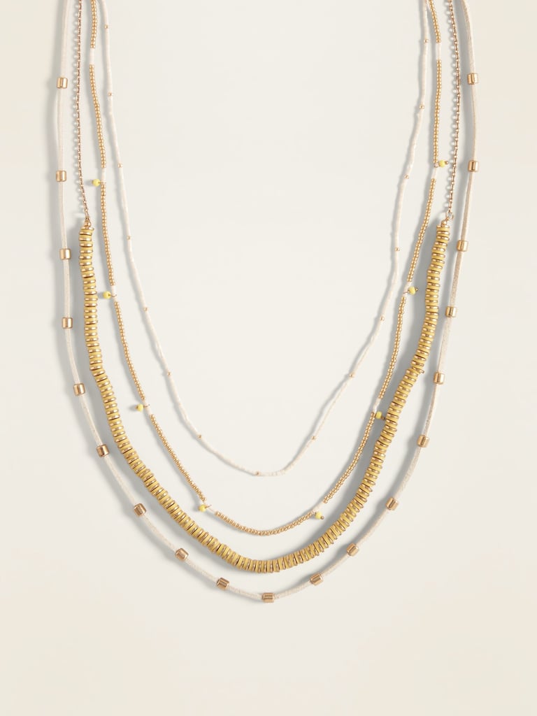 Old Navy Layered Multi-Bead Statement Necklace 