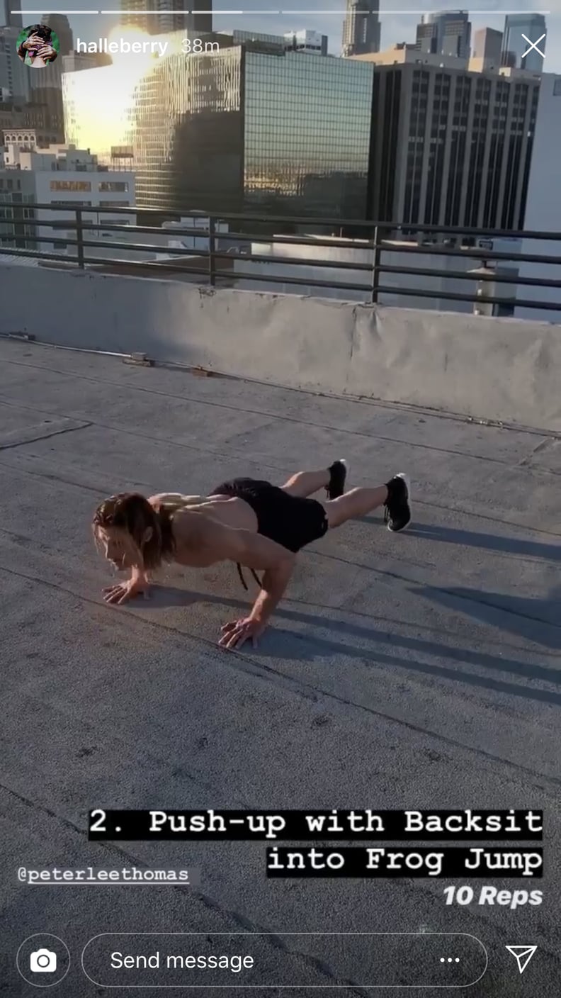 Push-Up With Backsit Into a Frog Jump