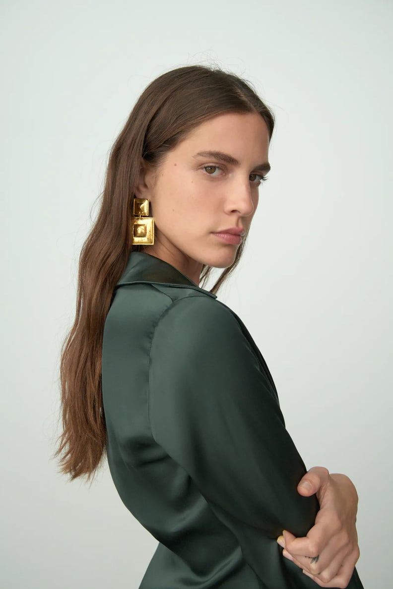 For a Sculptural Pair: Zara Square Pendant Earrings