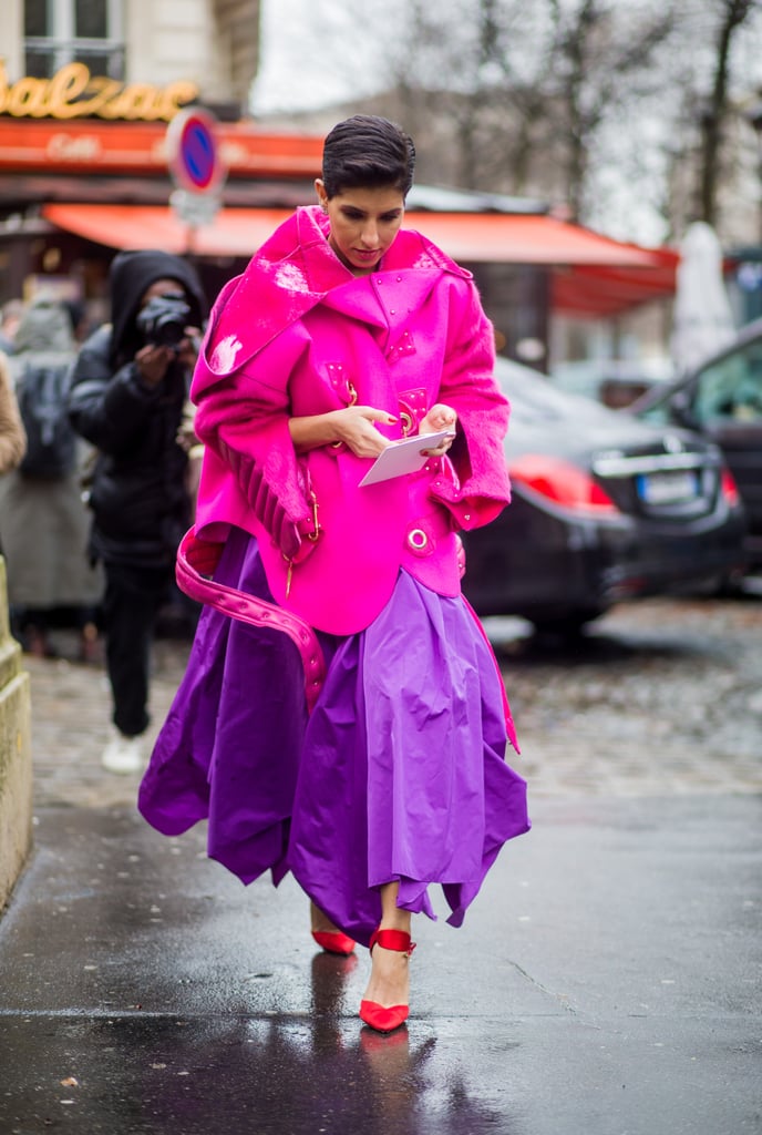 Magenta | Colorful Coats Street Style Inspiration | POPSUGAR Fashion ...