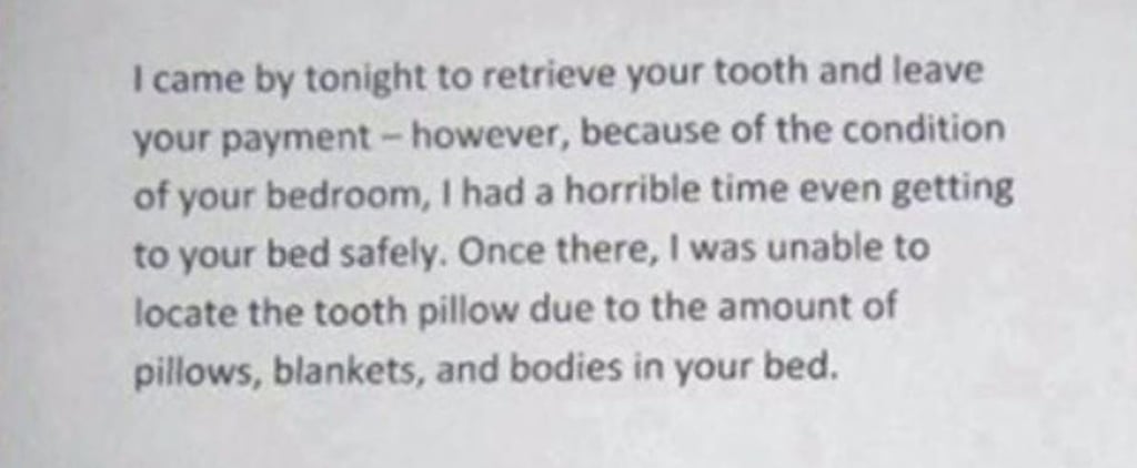 Mom Leaves Note From Tooth Fairy to Get Daughter to Clean