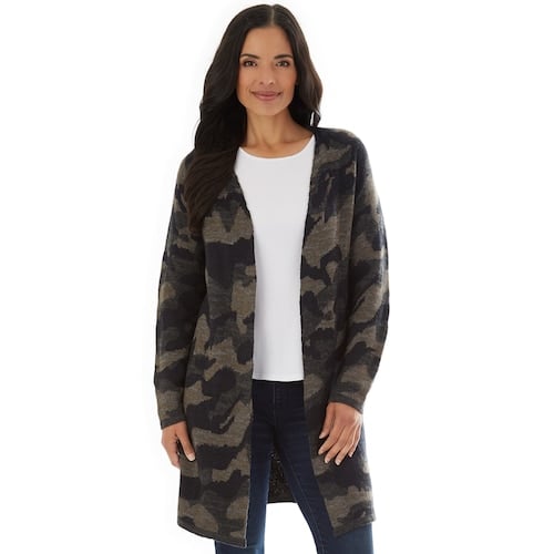 Express 2025 camo cardigan