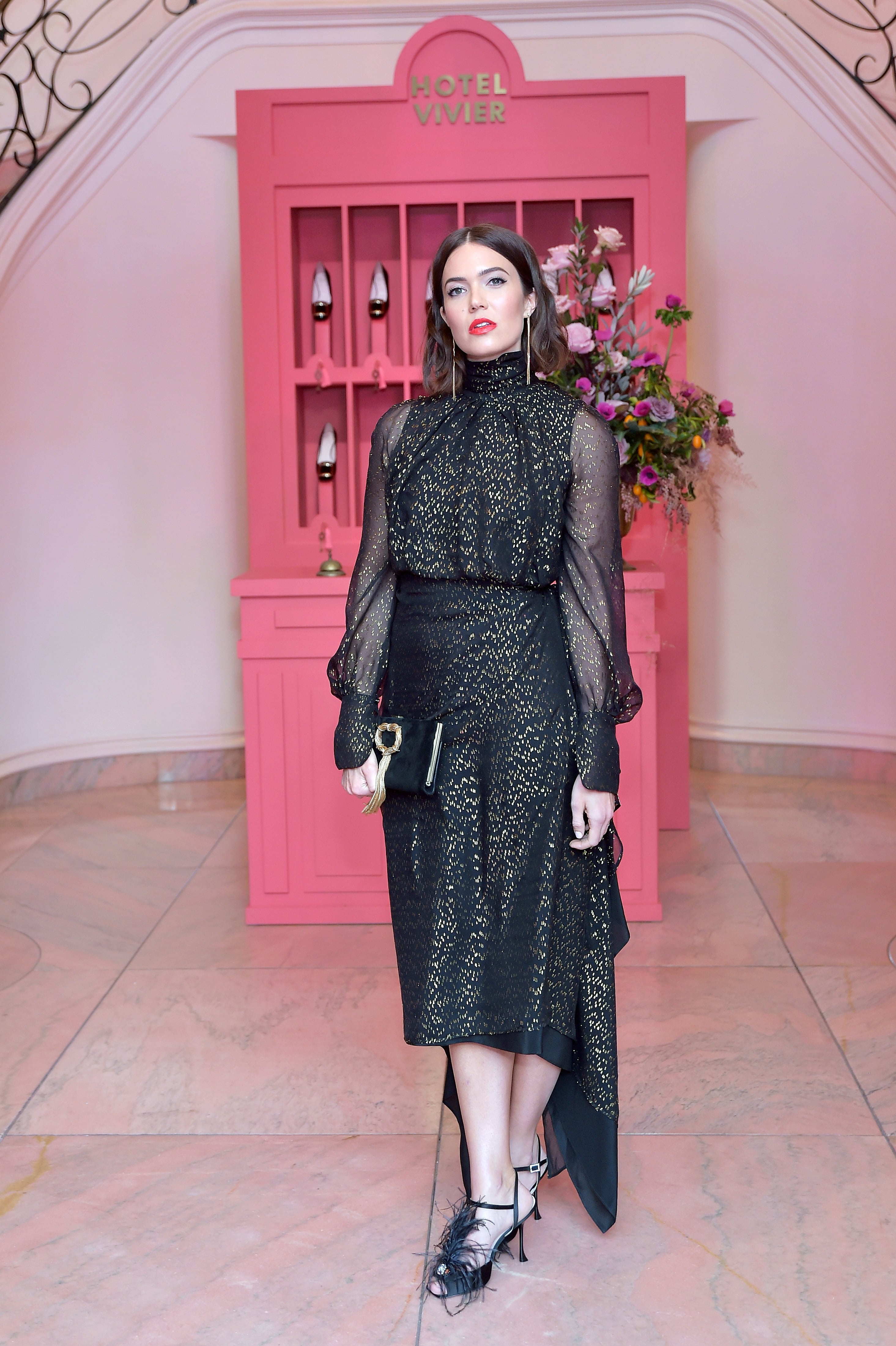 Mandy Moore s Feather Heels POPSUGAR Fashion
