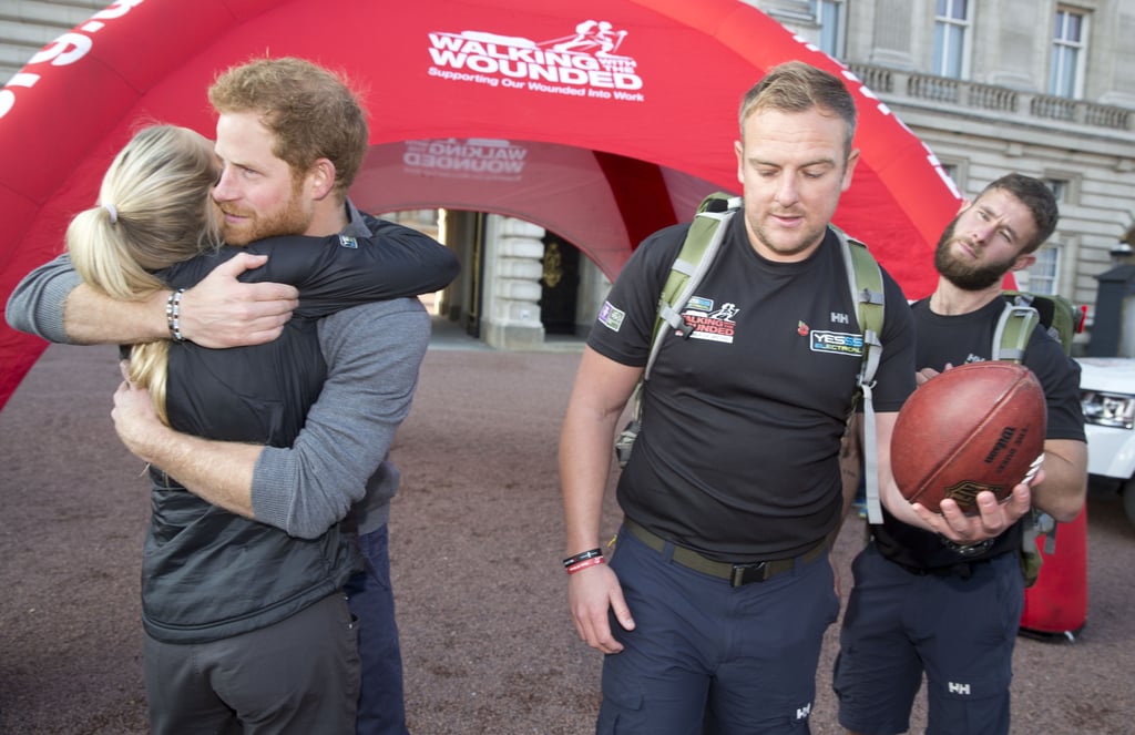 Prince Harry Meets Veterans From the Walk of Britain
