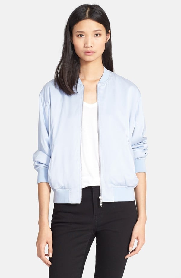 T by Alexander Wang Stretch Silk Twill Bomber Jacket ($495)