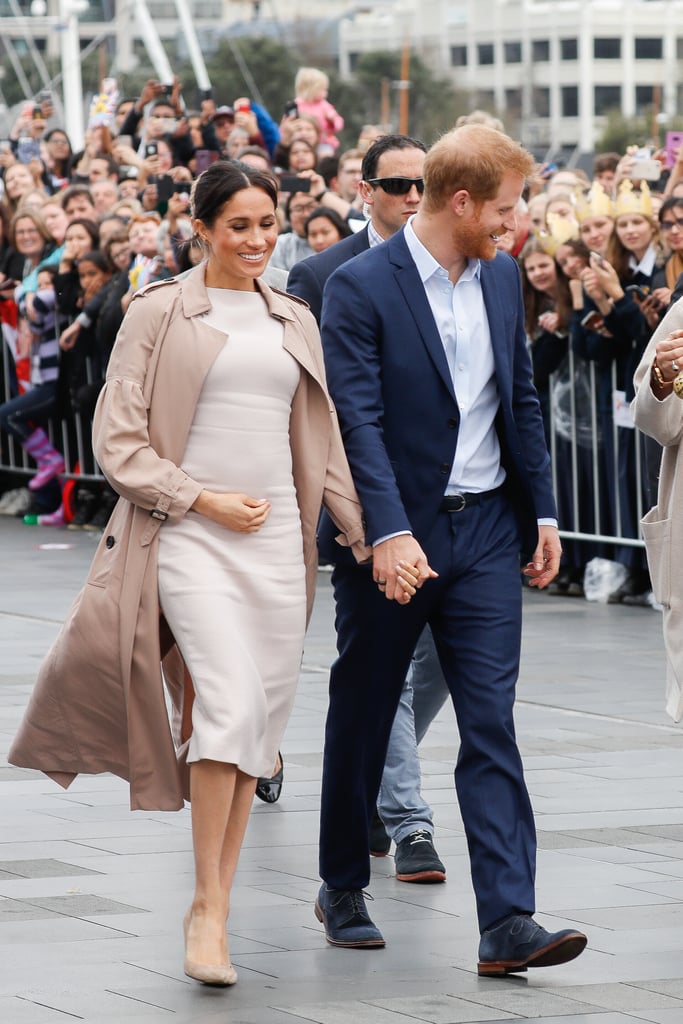 Meghan also wore this Brandon Maxwell sheath underneath her Burberry trench during her 2018 visit to New Zealand.