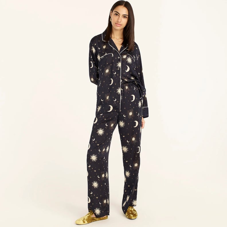 J.Crew Easy-Luxe Eco Long-Sleeve Pajama Set in Twinkling Sky Print