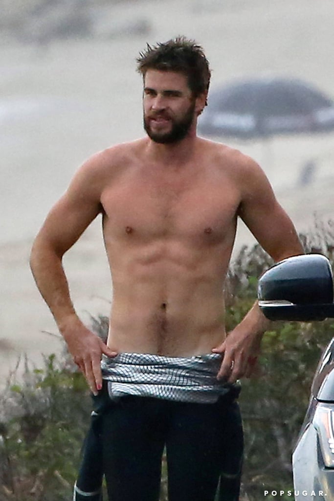 Liam Hemsworth Surfing in Malibu October 2016 | POPSUGAR ...