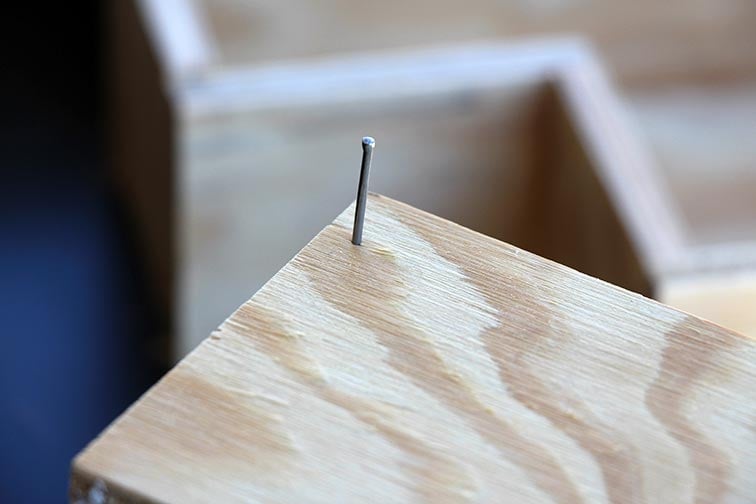 Once they were all put together, we used wood filler up the seams and on the edges, to give a smoother look for painting.