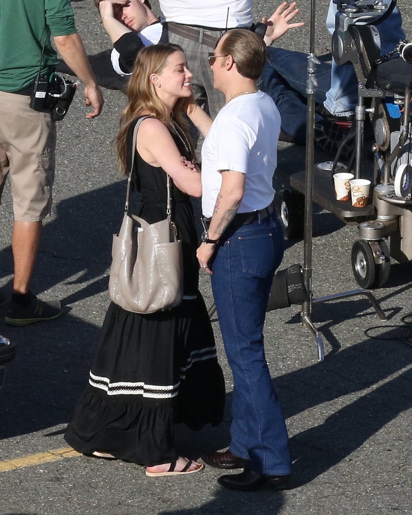 Johnny Depp and Amber Heard Kissing on the Set of Black Mass