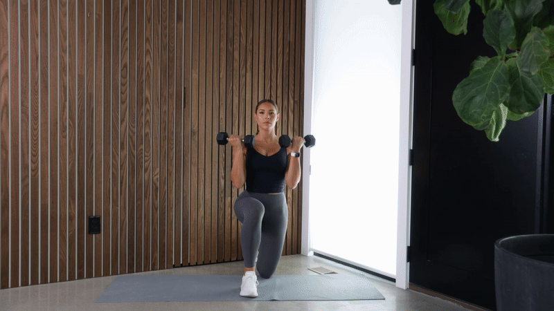 Dumbbell Kneeling Curl and Press