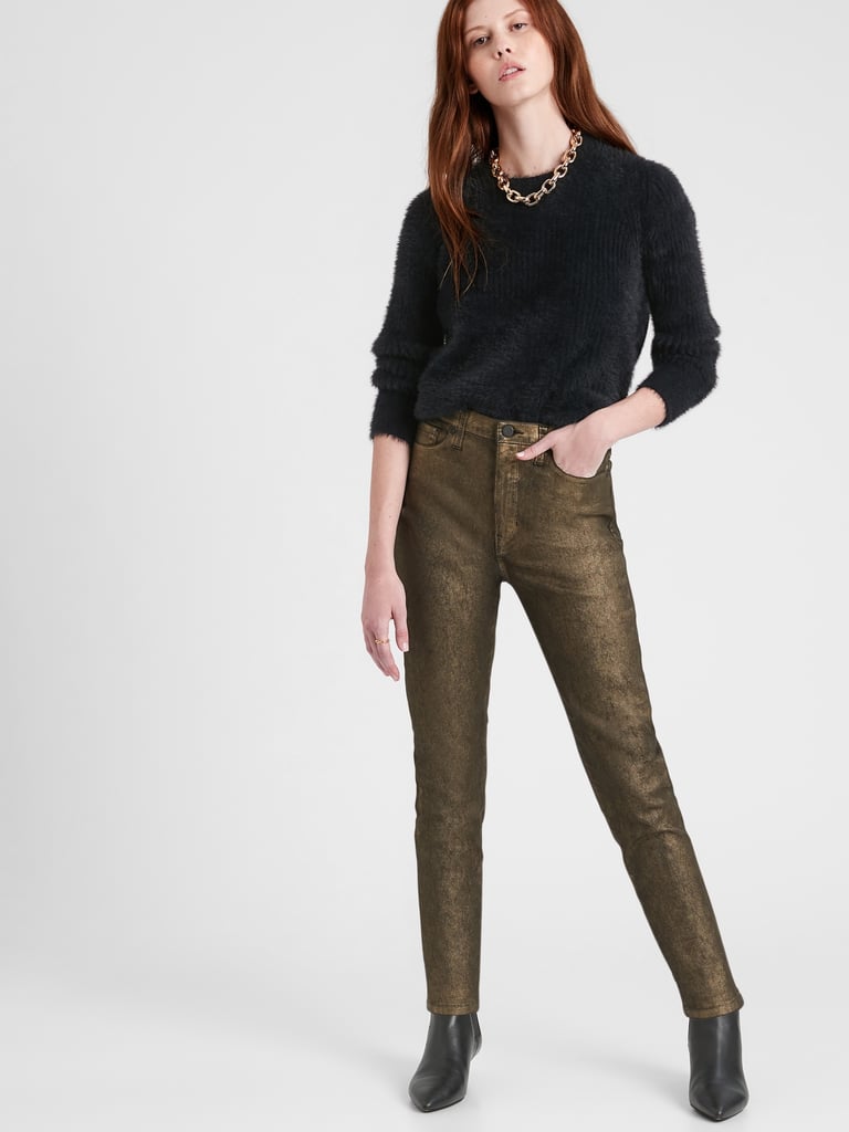 Banana Republic High-Rise Skinny Metallic Jean