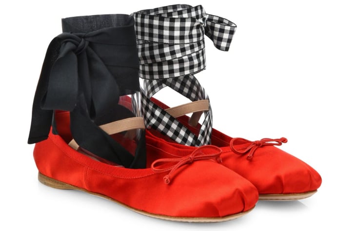 miu miu lace up ballet flats