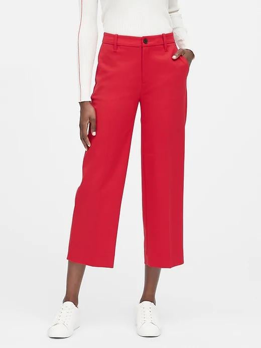 Slim Wide-Leg Cropped Pant