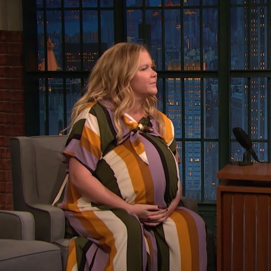 Amy Schumer Wearing Fake Baby Bump on Late Night March 2019