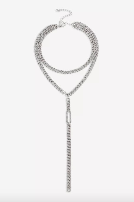 Topshop Thick Chain Multirow Charmed Necklace