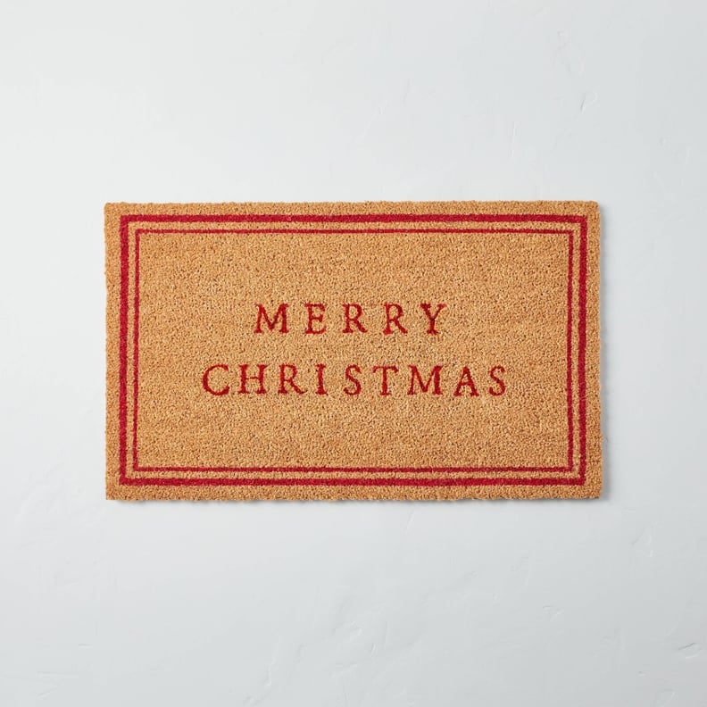 Merry Christmas Bordered Coir Doormat